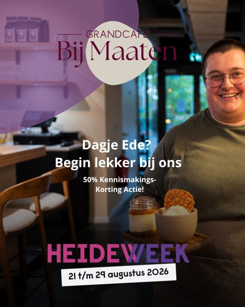 Lunchen in Ede bij Grandcafé Bij Maaten tijdens de Heideweek